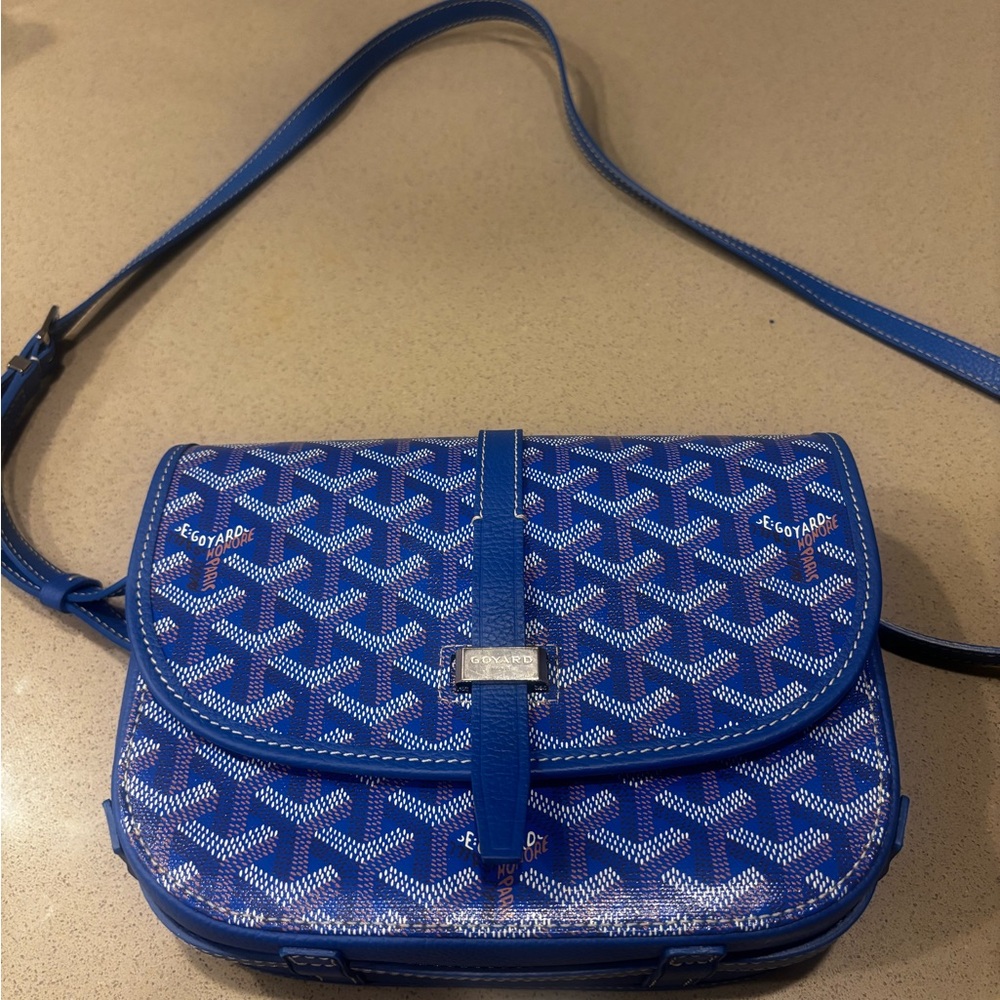 Goyard Blue and White Crossbody Bag